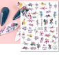3d Nail Art Decals Watercolor Florals Purple Green Pink Flowers Leafs Fruit Adhesive Sliders Nail Stickers For Manicure