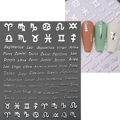 12Pcs 3D Gold Sliver Stars Nail Stickers Bronzing Starlight Nail Art Decals Self Adhesive Slider Decals DIY Nail Tips Decoration