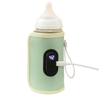 Portable Digital Display Baby Bottle Warmer USB Car Travel Nursing Milk Heater Outdoor Universal Temperature Control Accessories