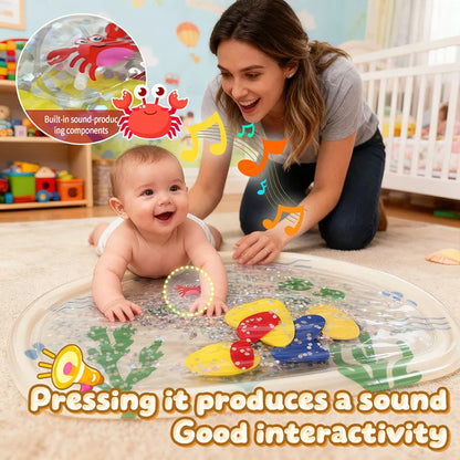 Inflatable Pvc Baby Water Mat for Infants Toddlers Early Education Press to Make Sound Tummy Time Play Mat