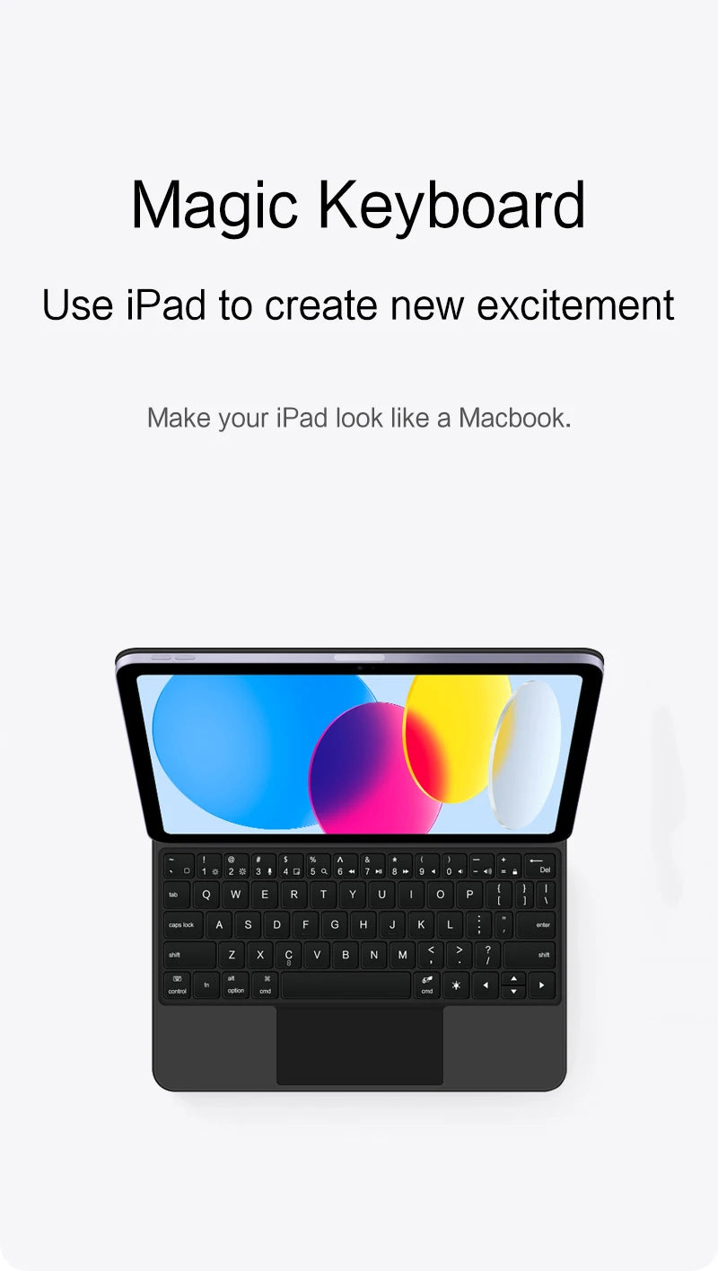 TouchPad Magic Keyboard for iPad Air 11 13 M4 2026 M3 M2 iPad 10 10th Air 4 5 6 iPad Pro 11 12.9 13'' M5 M4 Smart Cover Backlit