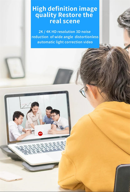 Portable Full HD 1080P 2K 4K Webcam PC Laptop Auto Focus Webcam Live Streaming Flexible with Microphone Live Broadcast withLight