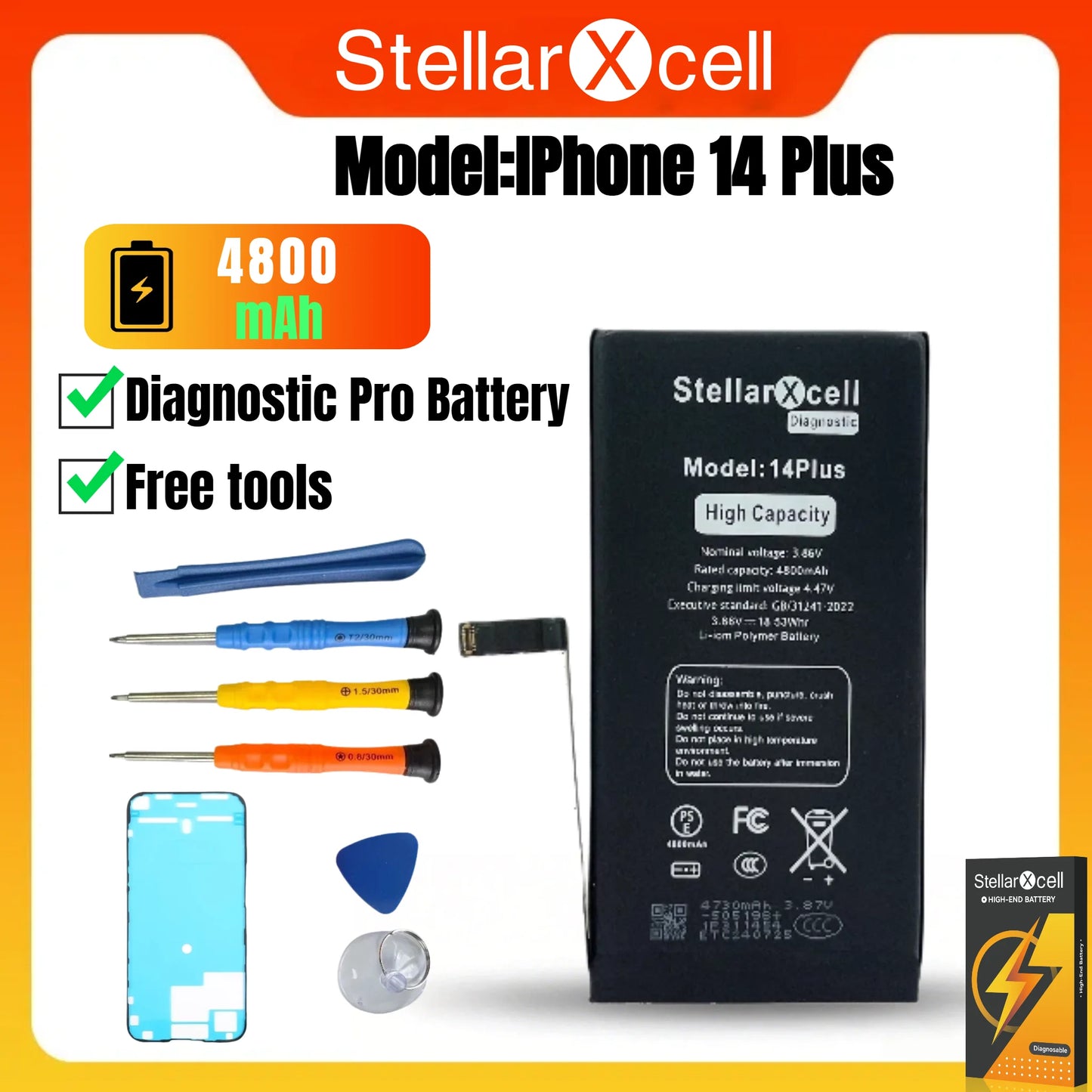 High Capacity Diagnostic Battery OEM TI BMS No Pop Up Message Run Diagnose for iPhone 12 13 14 15 Pro Max Pro Mini Plus