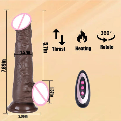 Telescopic Female Vibrator Dildo with Remote APP Control Heating Realistic Large Penis Massager Masturbator Sex Toy for Women