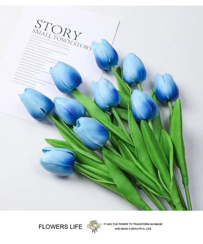 20pcs/3pc/5pc/10pc Bouquet Silicone Artificial Tulip Wedding Home Decoration Bouquet with Stems for Home Wedding Decoration