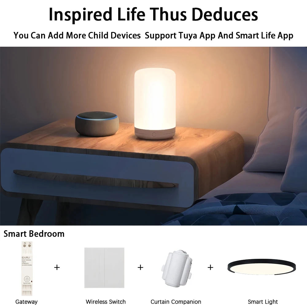 EARU Tuya Smart WiFi ZigBee 3.0 Gateway Hub Smart Home Appliances Wireless Bridge Remote Control Automation Device Work Din Rail