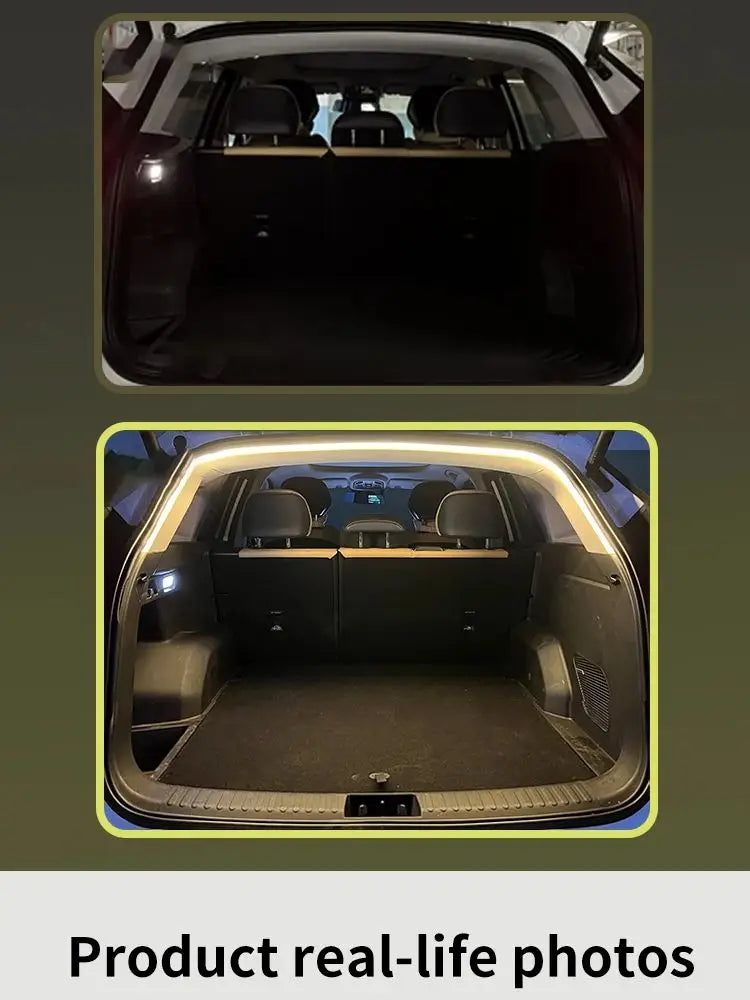1Set Car High Brightness Trunk Lighting Ambient Light Interior Decoration LED Wiring Free Automatic Sensing Tailgate Light Strip