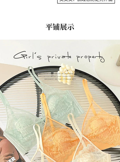 Sexy Lace Crop Top Deep V Backless Camisole Hollow Mesh Bra Female Solid Color Seamless Underwear Removable Chest Pad Tank Top