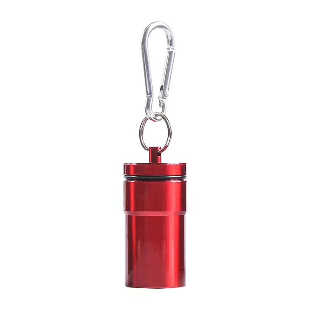1Pcs Windproof Cigarettes Ashtray with Keychain Ash Tray Outdoor Portable Pocket Ashtray with Lid Aluminum Storage Tube Holder