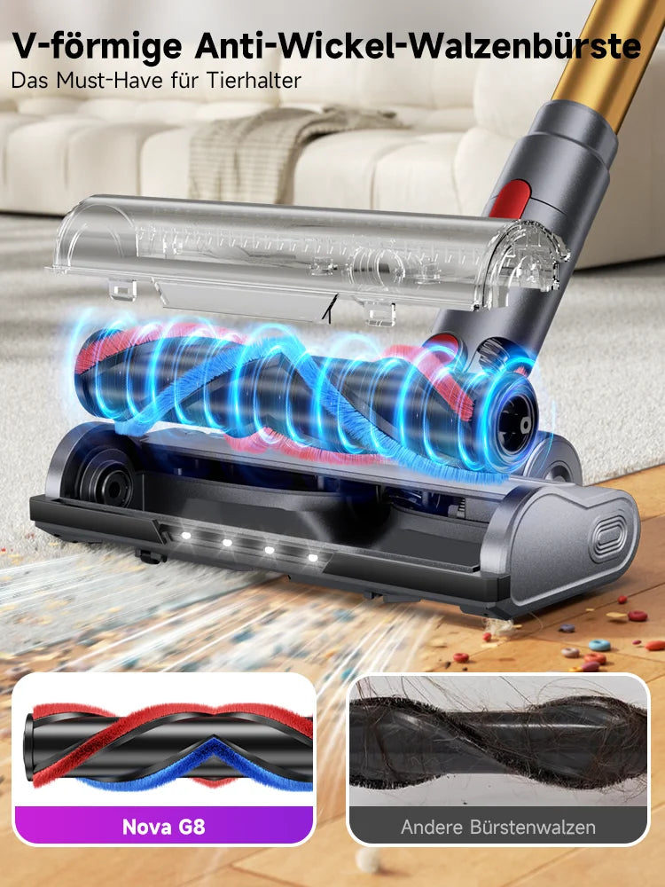 Tdyon Nova 70000Pa Cordless Vacuum Cleaner, 75Mins Long Runtime Removable Battery, Self-Standing Wall Charging, Lightweight Stick Vac for Home Pet Hair