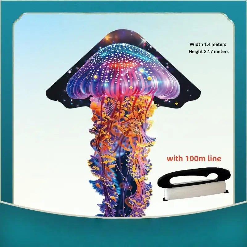 1 Set Colorful Kites Children's Toys Professional Flying Fluorescent Jellyfish Kites For Adults Outdoor Games