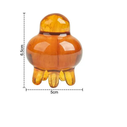 【Y】Resin Jellyfis Massage Comb Head Meridian Scraping Scalp Massage Brush Acupuncture SPA GuaSha Massage Comb Fatigue Relief