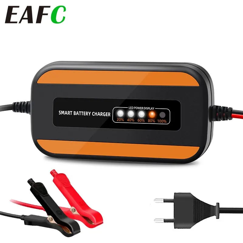 12V 6V Motorcycle Toy Car Battery Charger Mini Lead Acid Battery Charger 2A Full Automatic Charging Puls Repair for Auto Motorcy