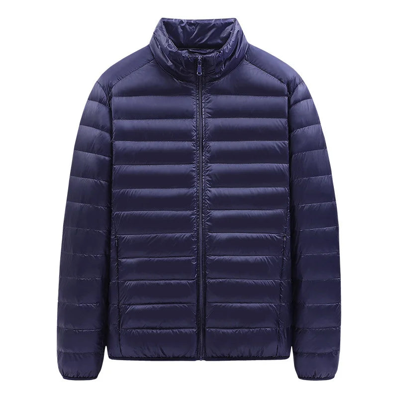 Men's Stand-Collar Hooded Lightweight Down Jacket for Winter - 90% Duck Down, Sporty, Warm & Versatile (Couple Style Available)