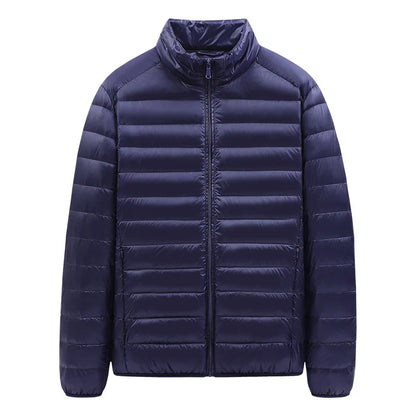 Men's Stand-Collar Hooded Lightweight Down Jacket for Winter - 90% Duck Down, Sporty, Warm & Versatile (Couple Style Available)
