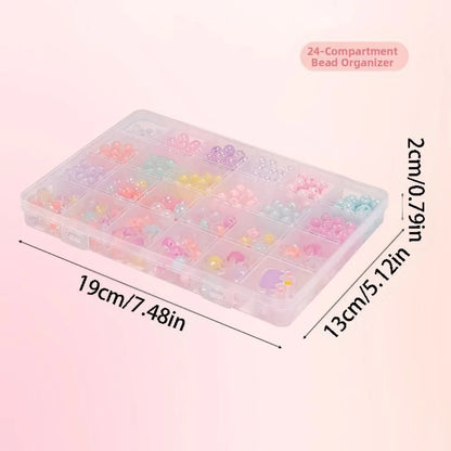24 Grid DIY Handmade Beaded Kit Acrylic Creative Beads Bracelet Making Kit Cute Kawaii DIY Jewelry Making Kit Educational Craft