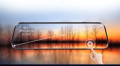 10 Inch Car DVR Car Touch Screen Video Recorder Dual 1080P Rearview Mirror Front and Rear HD Night Vision Camera Mirror