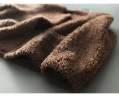 Women Autumn Winter New Outerwear Warm Particle Plush Short Jacket Fur Integrated Lamb Wool Trend Coats