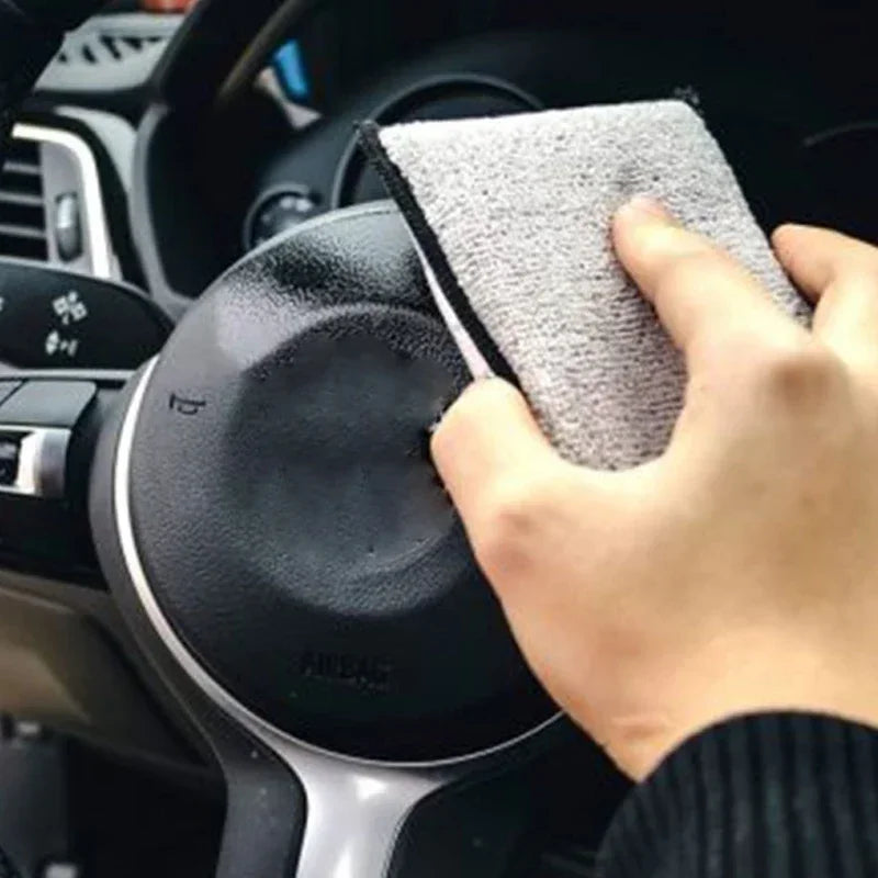 2-10Pcs Auto Detailing Tools Soft Double Side Microfiber Scrubbing Sponge Car Leather Cleaning Microfiber Towel Wax Sponge