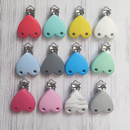 10pcs Silicone Cartoon Pacifier Clips Food Grade Silicone DIY Baby Teether Toy Necklace Pacifier Chain Dummy Clips