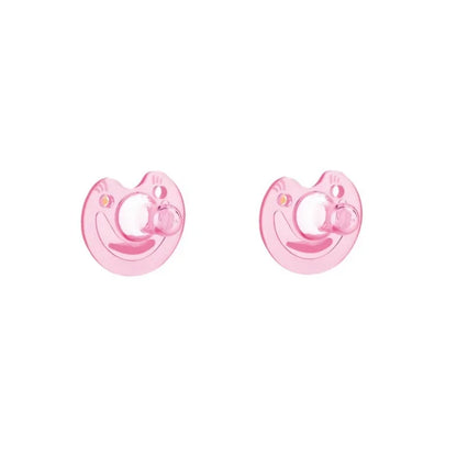 Newborn baby lulls to sleep with a breast milk like pacifier, with a soft silicone pacifier and round head to prevent eating