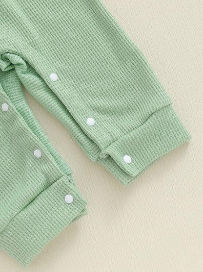 Newborn Baby Boy Fall Winter Clothes Striped Long Sleeve Romper Overall Pants Hat 3Pcs Set Cute Coming Home Outfit