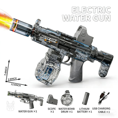Simulated Firing and Recoil Electric Water Gun Toys Children Automatic Sensor Lights Water Pistol Summer Outdoor Beach Kids Toy
