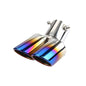 1PCS 2.5" Inlet Decoration Chrome Tail Pipe Car Styling Car Exhaust Trim Muffler Pipe Tail Stainless Steel Curved Double Outlet