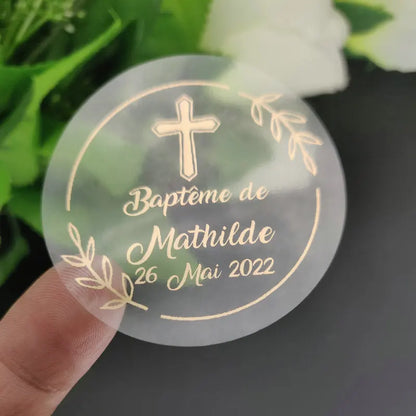 5CM Custom Name Wedding Sticker Personalized Design Your Label Candy Gift Box Birthday Party Seal Sticker Self-adhesive 50PCS