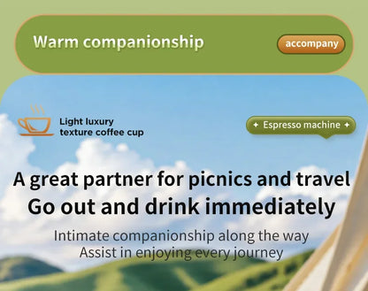 20 Bar Self-Heating Wireless Portable Espresso Maker, One-Click Automatic Extraction Mini Coffee Machine, Multi Capsule Compatible Rechargeable Travel Coffee Maker, Compact Portable Coffee Brewer for Car, Road Trip, Camping,