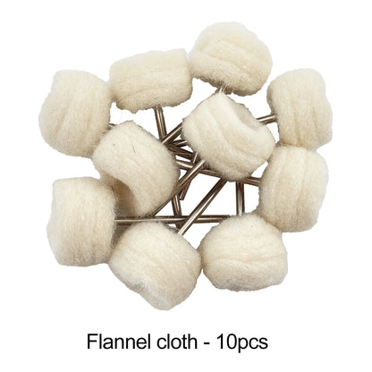 10Pcs/Bag Dental Odontologia Polishing Brush Wheel Rotary Tools 2.35mm HP Shank Wool Goat Cotton Black Buff Dentistry Laborator