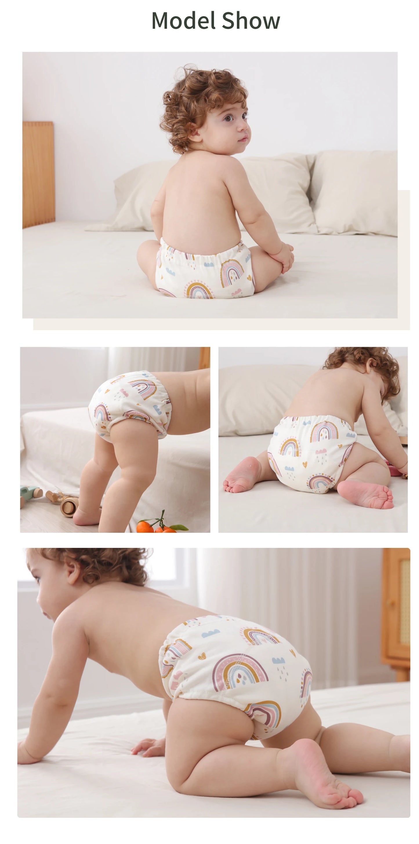 3pcs/Lot Baby Cotton Training Pants Panties 6 Layer Waterproof Cloth Diapers Reusable Toolder Nappies Diaper Baby Underwear