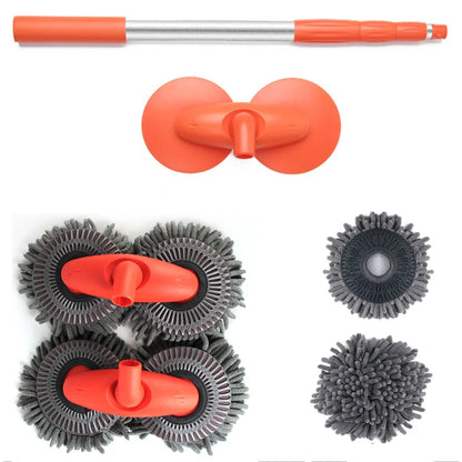 Car Mop Washer Foam Wash Chenille Brush Windscreen Roof Window Cleaning Maintenance Stretching Handle Set Auto Care Accessories