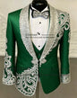 Designer Style Sparkling Diamond Men Suits For Wedding Prom Blazers Outfits 3 Pieces Groom Tuxedos Customized trajes para hombre