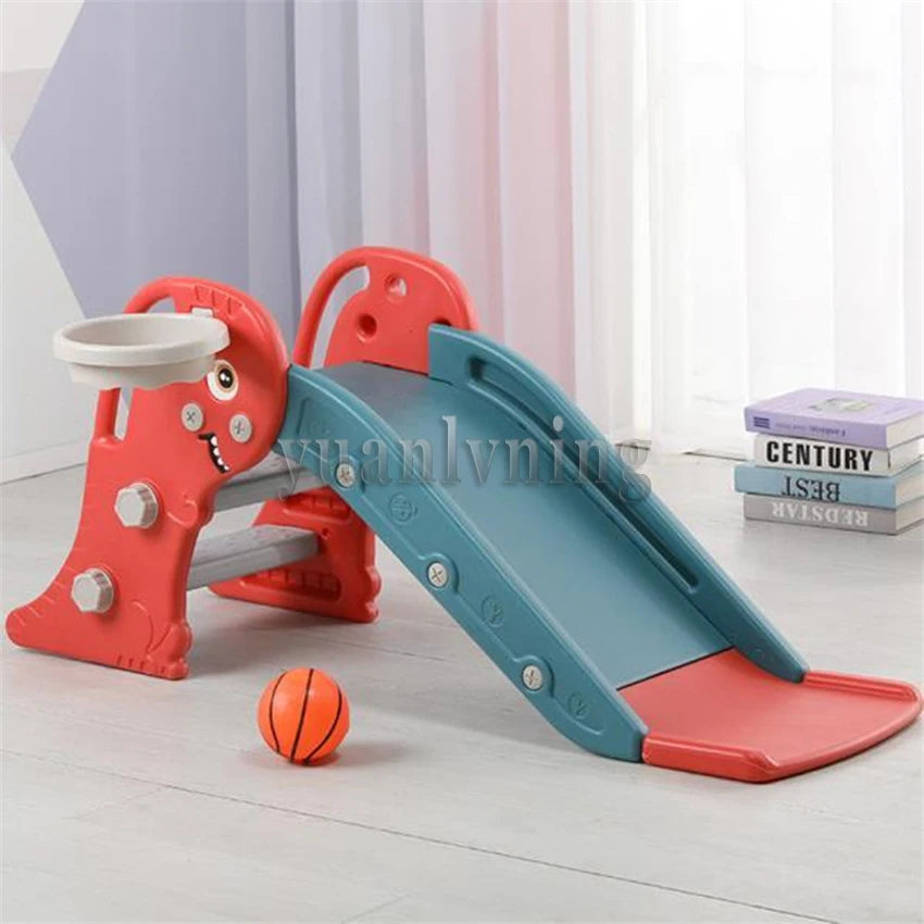 3 in 1 Kids Slide Climber with Basketball Hoop Toddler Indoor Playground Activity Center Baby Sports Toys for 1-3 Years Old
