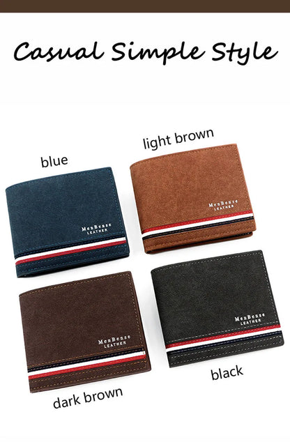 Short Men Wallets Zipper Coin Pocket Slim Card Holders Luxury Male Purses High Quality PU Leather Men's Wallet Money Clips