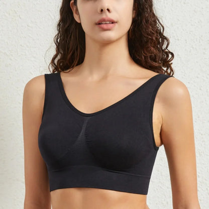 Women's Seamless Push-Up Bra Sports Bralette Non-wire Crop Top Solid Sexy Lingerie No-Pads Breathable Plus Size Tank Bra S-5XL