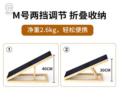 Solid Wood Dog Ramp for Bed Couch Non Slip Pet Stairs Senior Small Dogs Cat Climbing Ladder Gentle Slope Elderly Pets Indoor