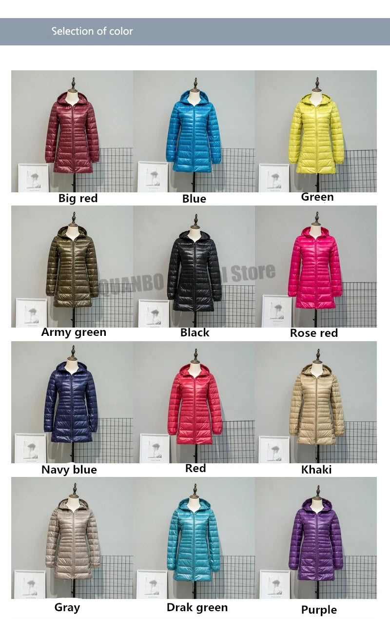 Women Spring/Autumn Ultra Lightweight Quilted Jacket 2023 New Woman Water and Wind-Resistant Big Size women Hoodies coat