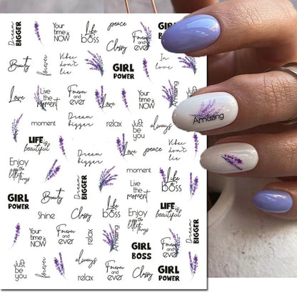 3d Nail Art Decals Elegant White RoyalBlue Roses Flowers Adhesive Sliders Nail Stickers Decoration For Nail Manicure