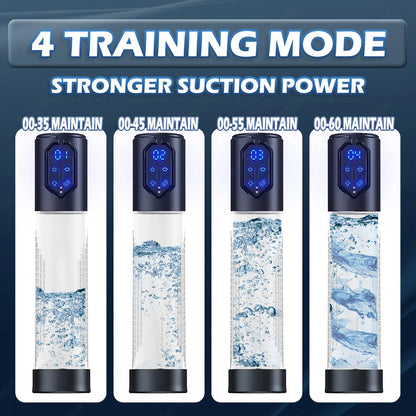 IPX7 Waterproof Electric Penis Pump for Enlargement Man Vacuum Pump Enlargement Extend Pump 4 Suction Levels 2 Silicone Sleeves