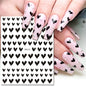 3d Nail Art Stickers Red Black White Love Hearts Stars Clouds French Full Tips Adhesive Nail Decals Slider For Manicure