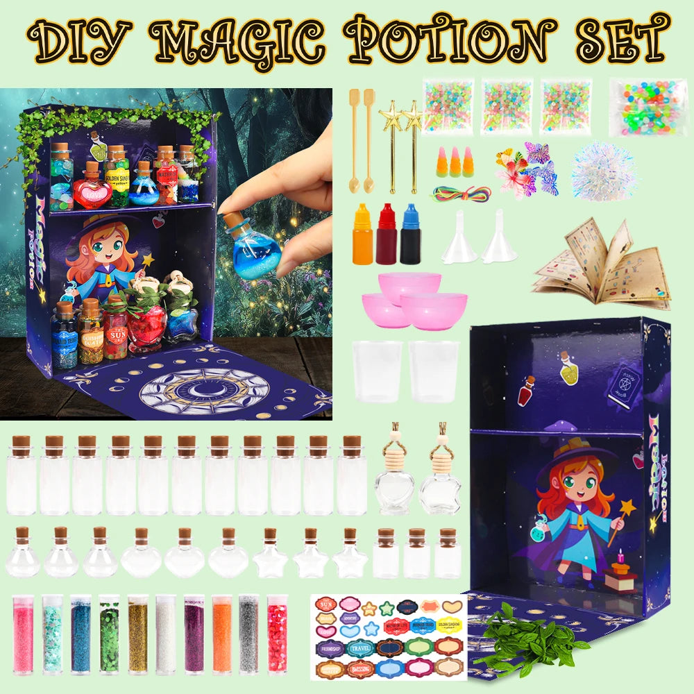 DIY Fairy Magical Potions Kit Horror Halloween Christmas Gifts Witches' Magical Color Changing Freezing Potions Art Craft Kit