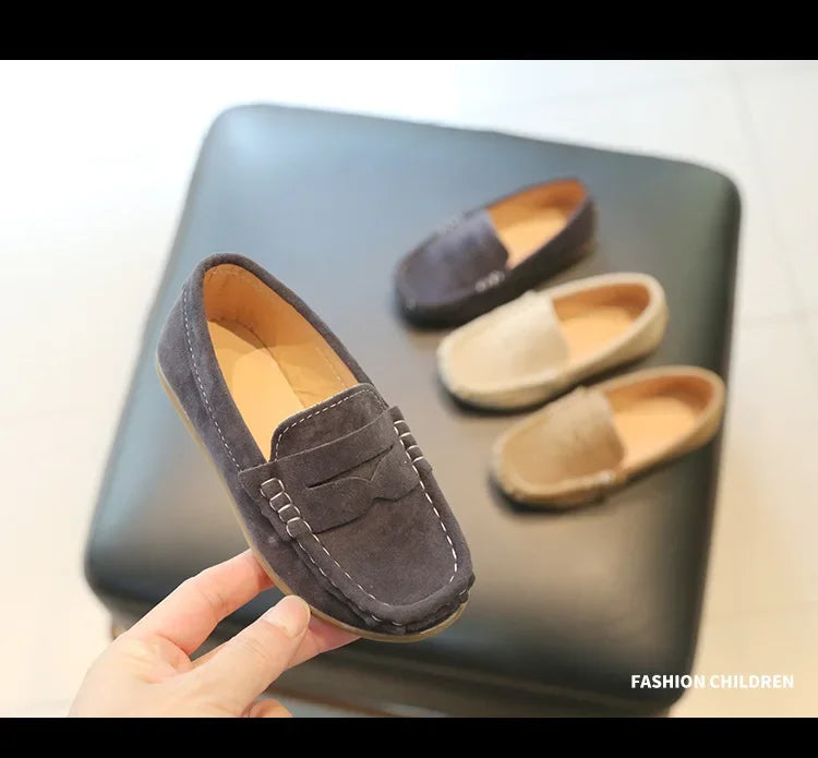 Boy Leather Shoe Fashion Solid Color Versatile Kids School Causal Single Shoes Breathable Non-slip Children Slip-on Flat Loafers