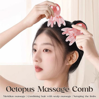 Octopus Shape Scalp Massage Comb 8-Tentacle Head Scratcher Comb Portable for Home Office Massage