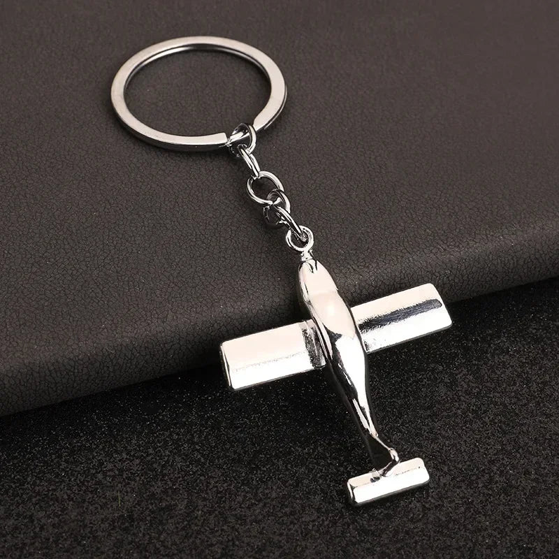 Air Plane Model Fighter Keychains Metal Cool Airplane Keyring Pendant Car Motorcycle Bag Key Chain Ring for Men Creative Gift