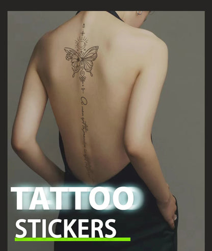 One Butterfly Spine Waterproof Temporary Tattoo, Lasting 1-2 Weeks, Semi-Permanent Tattoo Color, Realistic Fake Tattoo