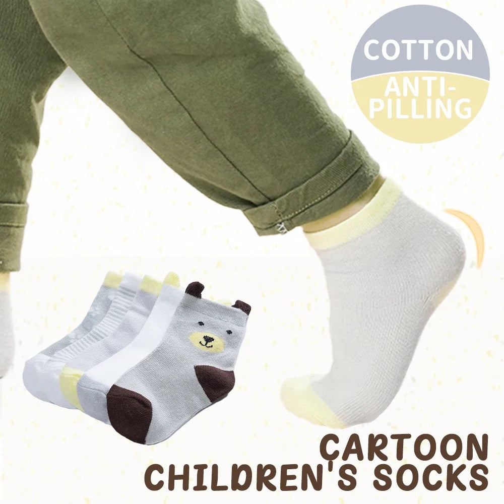 5Pairs/Lot Cotton Kids Anti-Slip Winter Socks Casual Baby Boys Girls Sock Floor Children's Socken With  Grips Kids For 0-8 Years