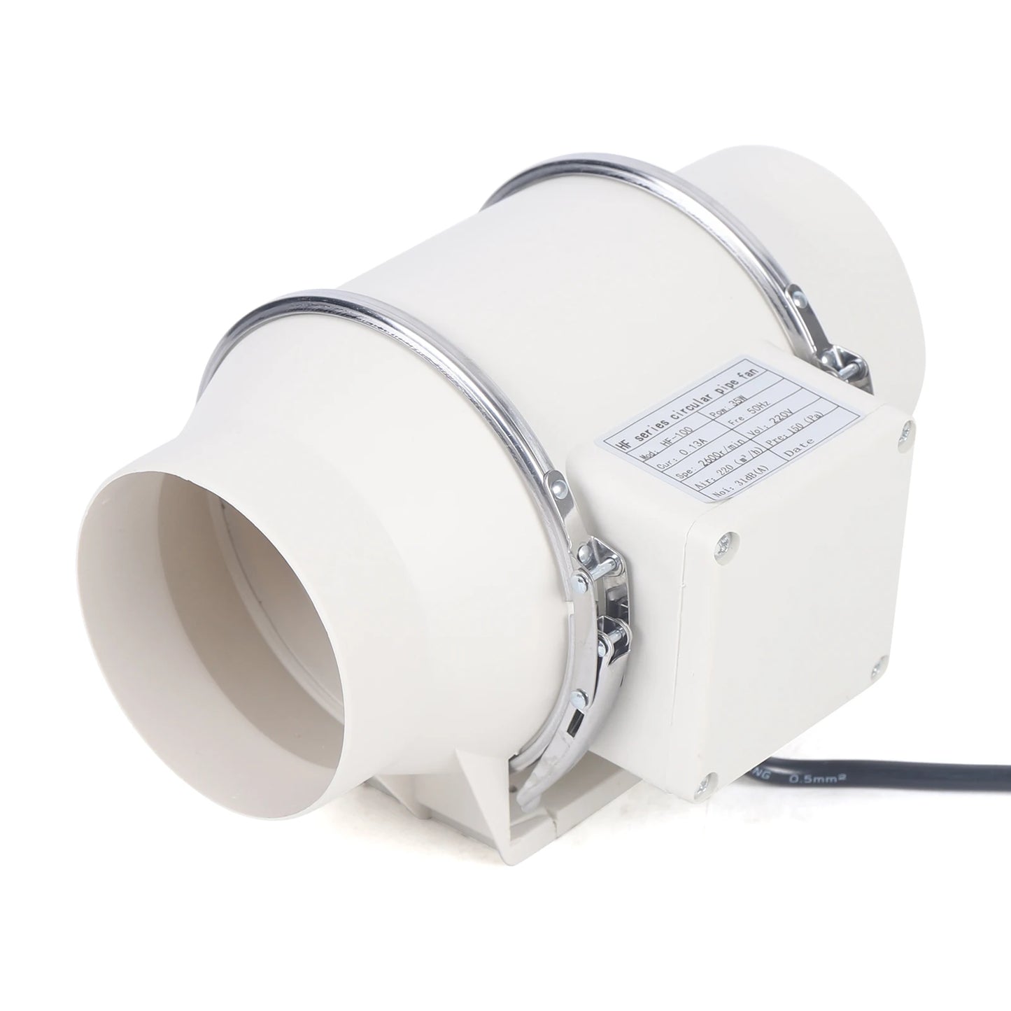 220V Exhaust Fan Silent Duct Ventilation Fan 2600RPM Duct Fan Pipe Extractor for Kitchen Bathroom Toilet (HF-100/HF-150/HF-200)