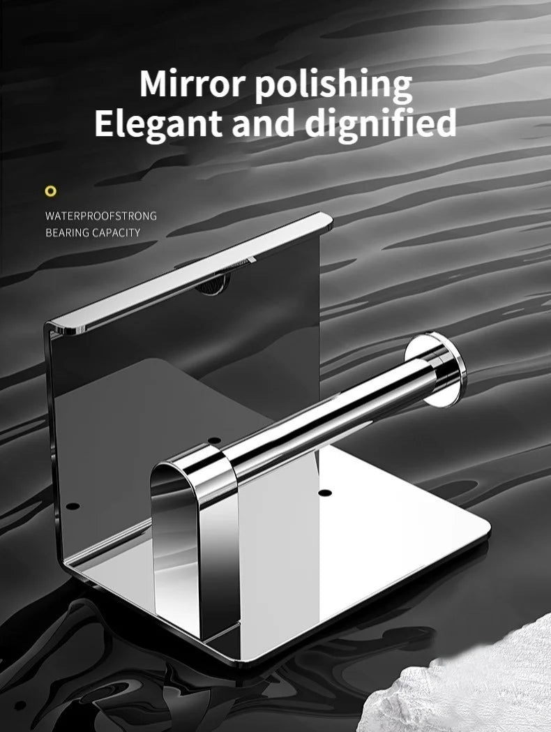 Stainless Steel Paper Towel Holder Without Punching Wall-Mounted Kitchen Roll Holder Toilet Paper Holder Bathroom Towel Rack